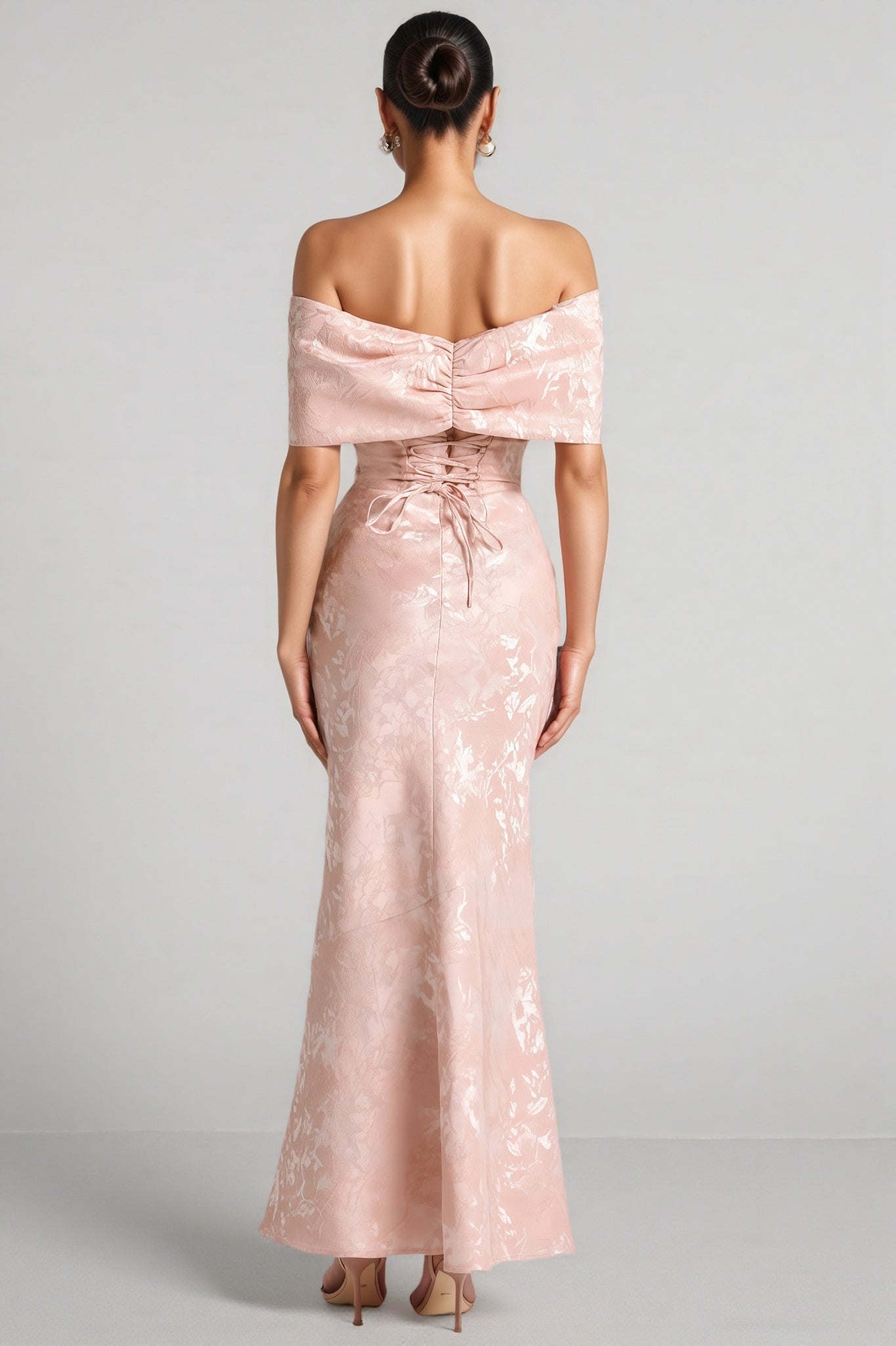 Clara Pink One Shoulder Bow Maxi Dress