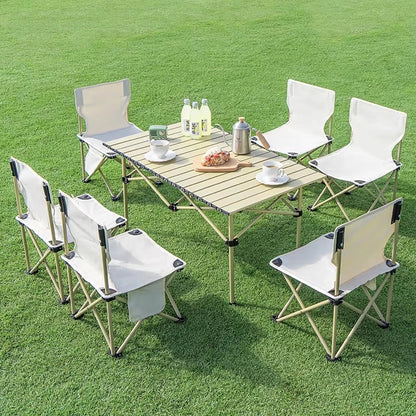 Ensemble Table & Chaises de Camping Pliantes