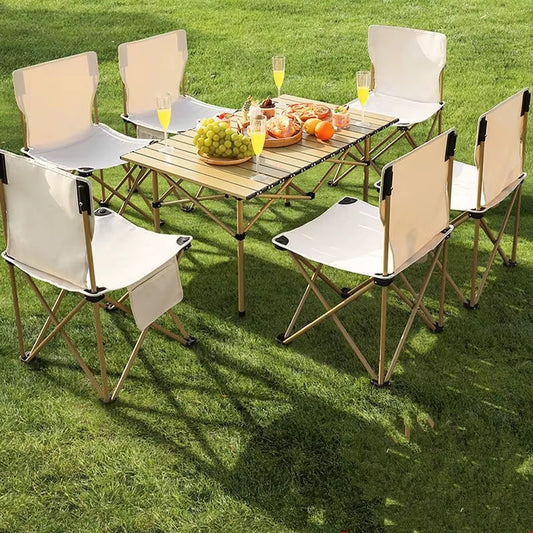 Ensemble Table & Chaises de Camping Pliantes