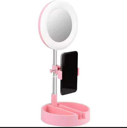 Ring Light LED Miroir de Maquillage Pliable 3 en 1