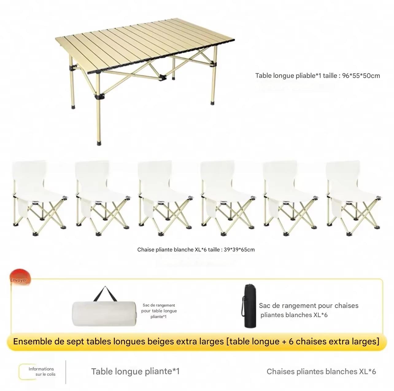 Ensemble Table & Chaises de Camping Pliantes