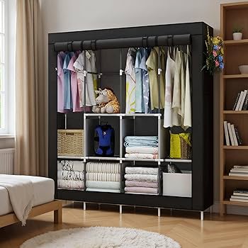 Armoire de Penderie en Tissu 4 Battants