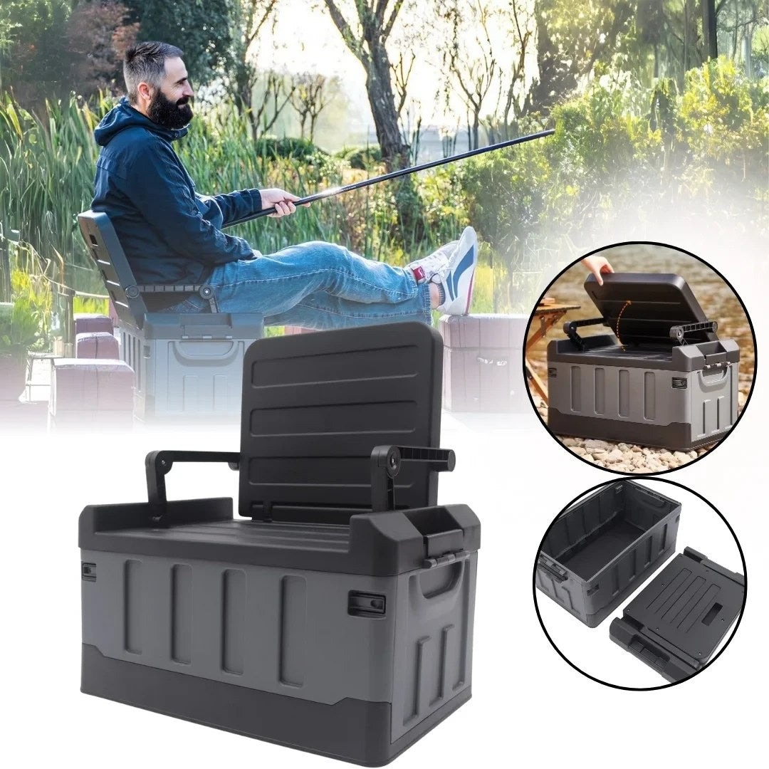 Boîte de voyage pliable avec siège intégré