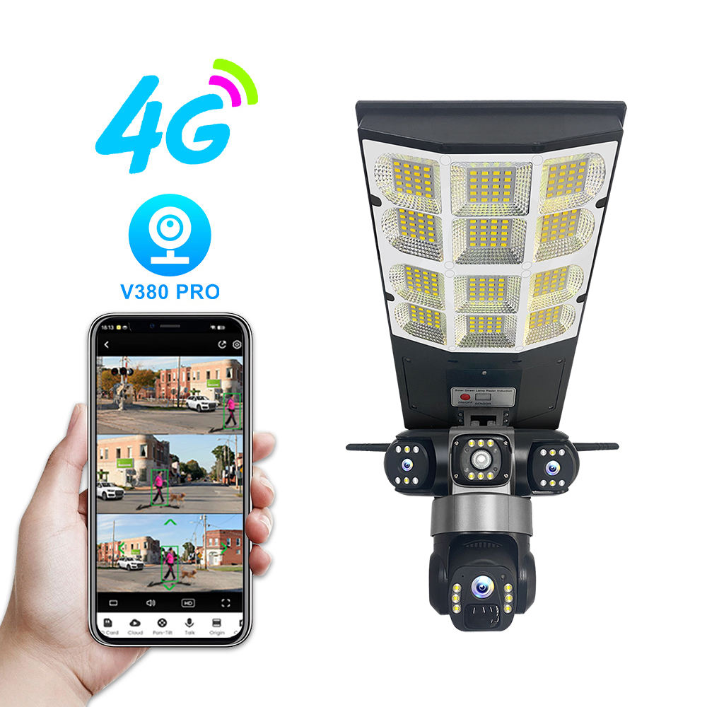 Caméra solaire 4G avec projecteur LED