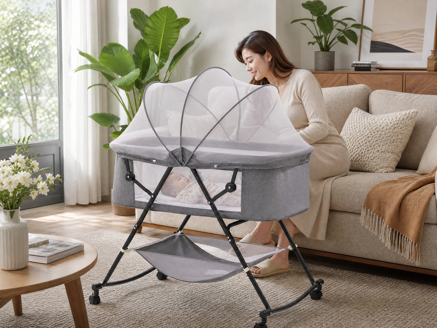 Berceau Bébé Premium 2-en-1